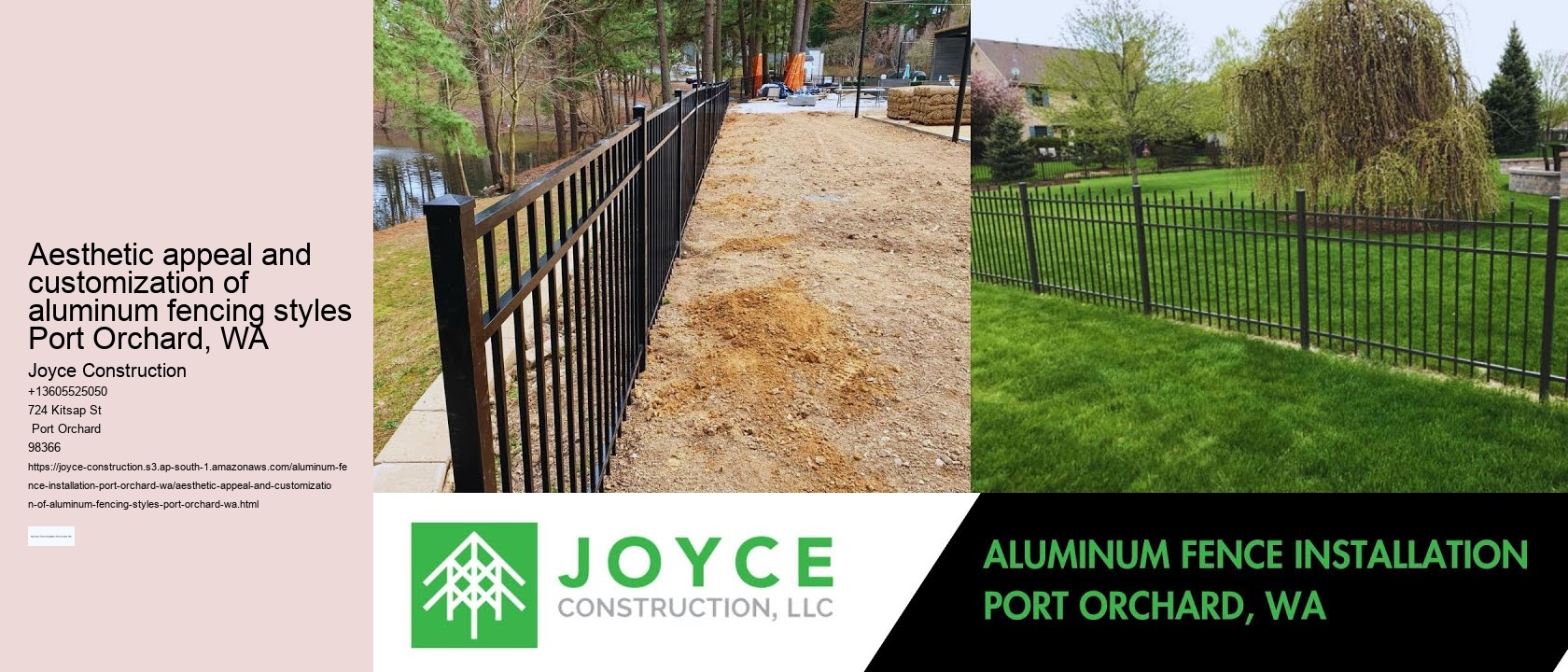Aesthetic appeal and customization of aluminum fencing styles Port Orchard, WA