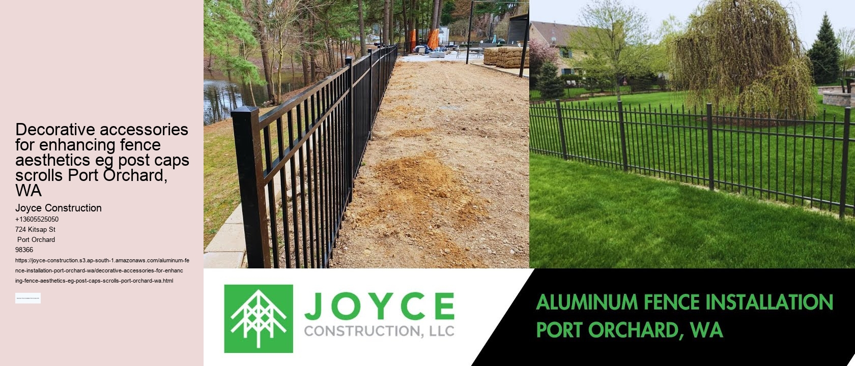 Decorative accessories for enhancing fence aesthetics eg post caps scrolls Port Orchard, WA