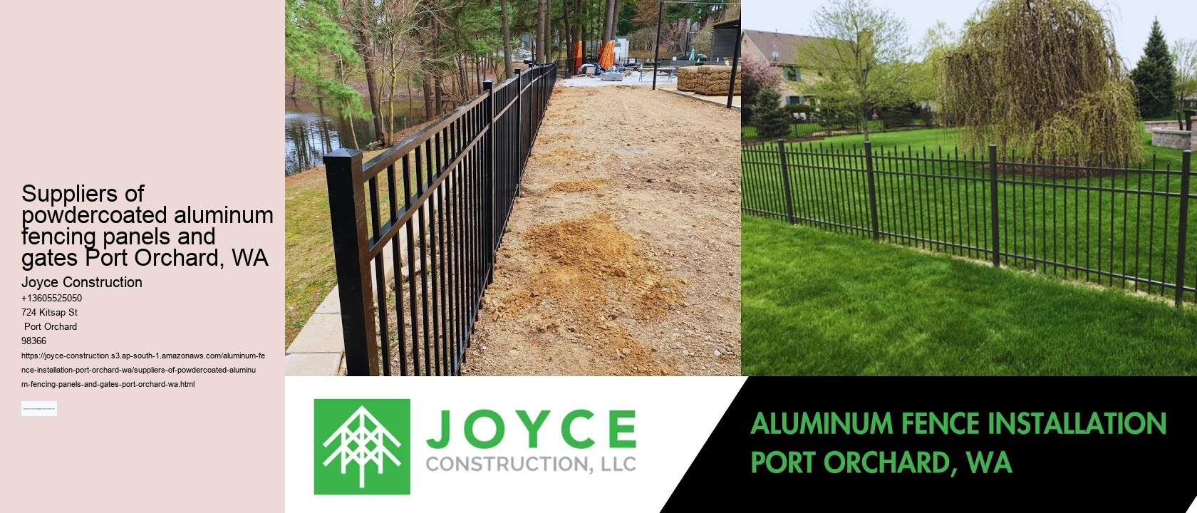 Suppliers of powdercoated aluminum fencing panels and gates Port Orchard, WA