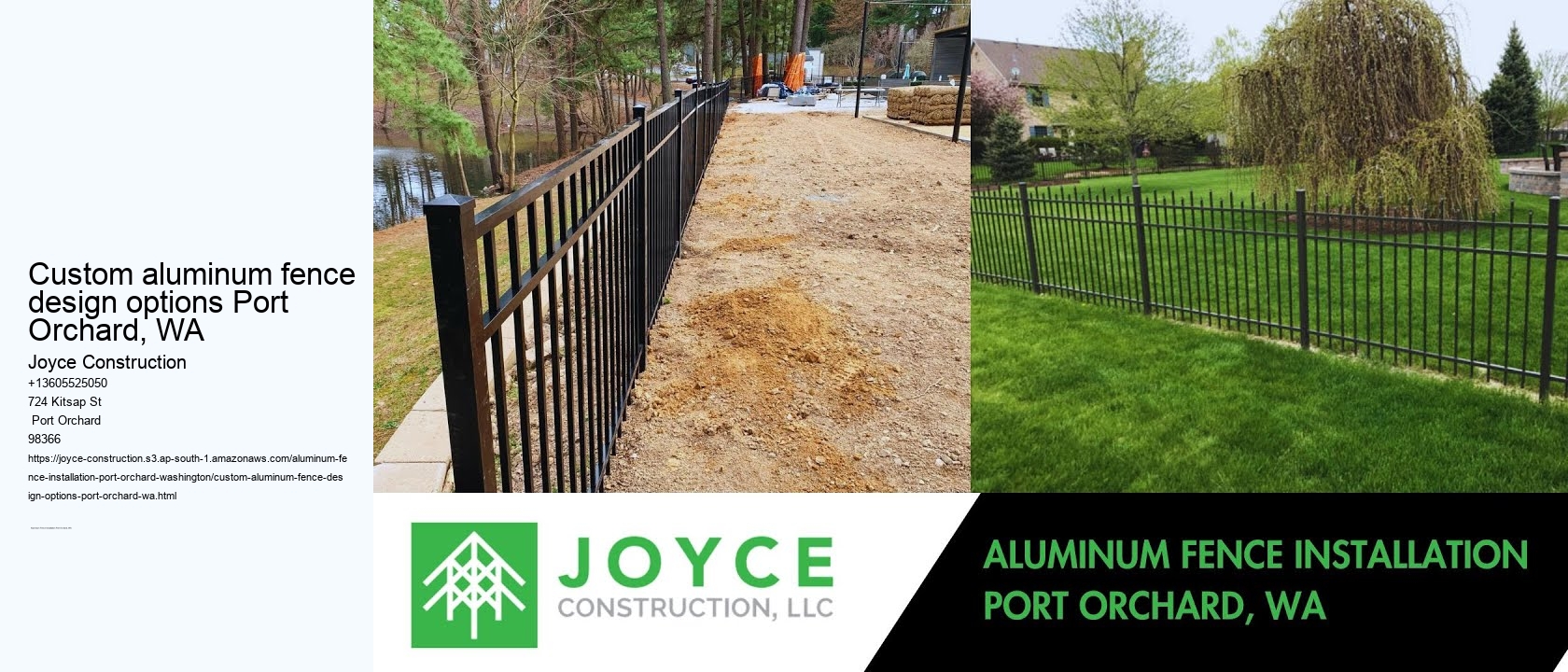 Custom aluminum fence design options Port Orchard, WA