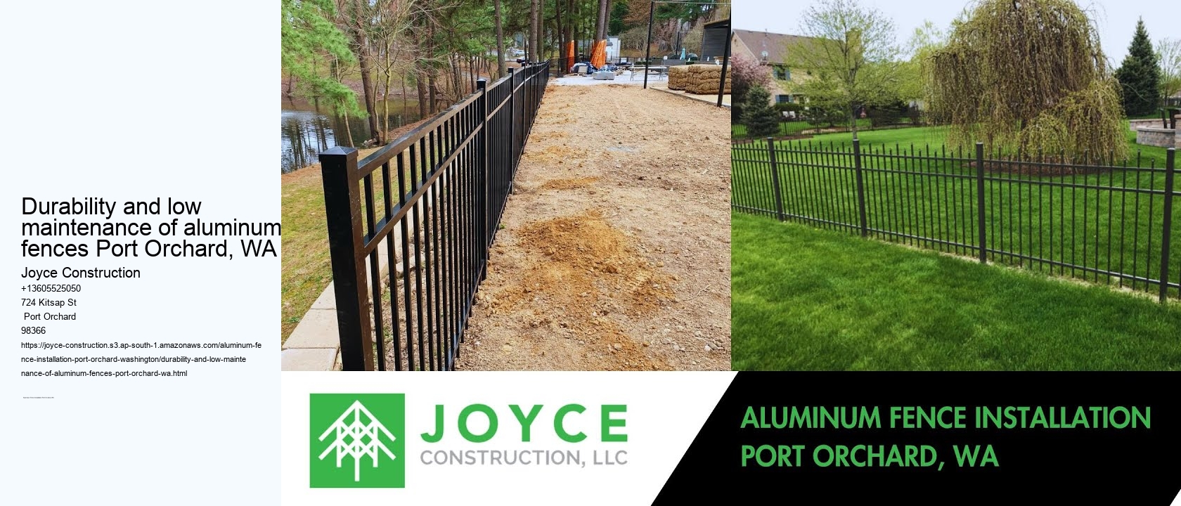 Durability and low maintenance of aluminum fences Port Orchard, WA