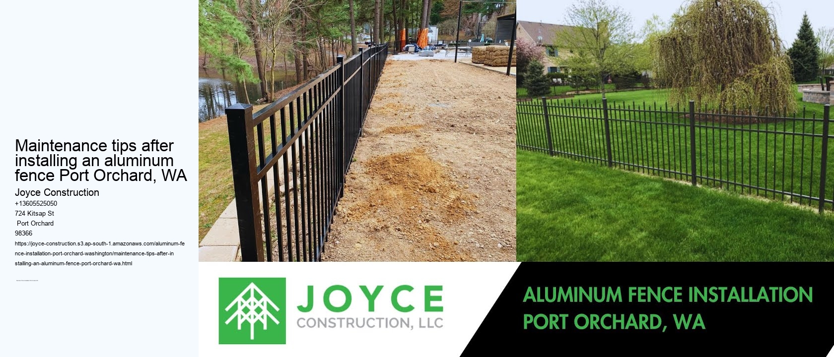 Maintenance tips after installing an aluminum fence Port Orchard, WA