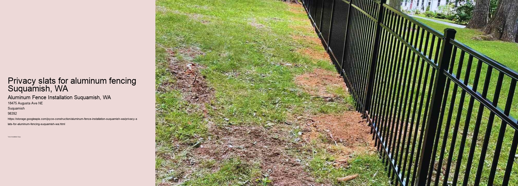 Privacy slats for aluminum fencing Suquamish, WA